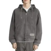 【現貨】D1OR 24FW 刺繡logo 重磅石墨水洗做舊 連帽夾克外套：圖片 4