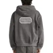 【現貨】D1OR 24FW 刺繡logo 重磅石墨水洗做舊 連帽夾克外套：圖片 5