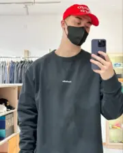 【預售】【福利回饋】Acne Studios 25FW 矽膠logo經典字母 簡約素色 圓領衛衣大學長袖T恤：圖片 4