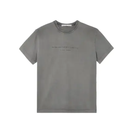 【預售】Alexander Wang 25SS 壓紋字母logo 水洗做舊短袖T恤 黑灰色