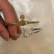 【現貨】Viv1enne Westwood 西太后土星 滿鑽浮雕星球 手鐲手環手飾 黃銅 鋯石鑽：圖片 6