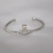 【現貨】Viv1enne Westwood 西太后土星 滿鑽浮雕星球 手鐲手環手飾 黃銅 鋯石鑽：圖片 7