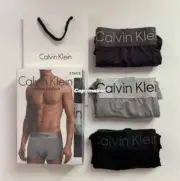 【現貨】Ca1vin Klein 經典款 素色字母織帶 吸濕排汗速乾 內褲四角褲內搭褲 CK 三件組：圖片 3