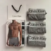 【現貨】Ca1vin Klein 經典款 素色字母織帶 吸濕排汗速乾 內褲四角褲內搭褲 CK 三件組：圖片 6