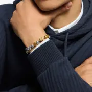 【預售】1V DAMIER PARTY 經典logo 黃銅拼色串珠 項鍊吊墜/手鍊手環：圖片 6