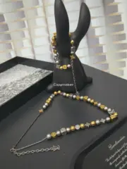 【預售】1V DAMIER PARTY 經典logo 黃銅拼色串珠 項鍊吊墜/手鍊手環：圖片 8