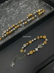 【預售】1V DAMIER PARTY 經典logo 黃銅拼色串珠 項鍊吊墜/手鍊手環：圖片 12