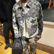 【預售】1V x NIGO 25SS 棋盤格拼接 黑灰漸層 牛仔外套夾克襯衫：圖片 5