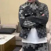 【預售】1V x NIGO 25SS 棋盤格拼接 黑灰漸層 牛仔外套夾克襯衫：圖片 6