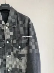 【預售】1V x NIGO 25SS 棋盤格拼接 黑灰漸層 牛仔外套夾克襯衫：圖片 9