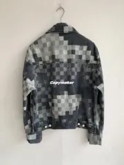 【預售】1V x NIGO 25SS 棋盤格拼接 黑灰漸層 牛仔外套夾克襯衫：圖片 15