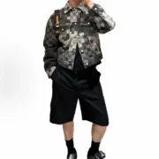 【預售】1V x NIGO 25SS 棋盤格拼接 黑灰漸層 牛仔外套夾克襯衫：圖片 4