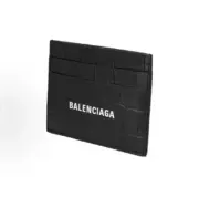 【現貨】【福利回饋】 巴黎 BLC 鱷魚壓紋鱷魚紋真皮 卡套卡包卡夾小包 牛皮 黑色：圖片 4