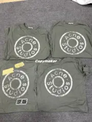【現貨】Acne Studios 24FW 水洗做舊破壞 大logo 純棉短袖T恤 苔蘚綠/灰綠：圖片 8