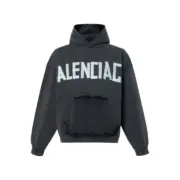 【預售】【雙11福利】巴黎 BLC 25SS 秀款 膠帶 繃帶logo 水洗做舊 帽T連帽衛衣帽衫 水洗黑色：圖片 2