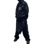 巴黎 BLC 22FW 秀款 XXXL 水洗褪色 下擺內搭 刺繡帽T連帽衛衣 3XL 杰倫同款：圖片 3