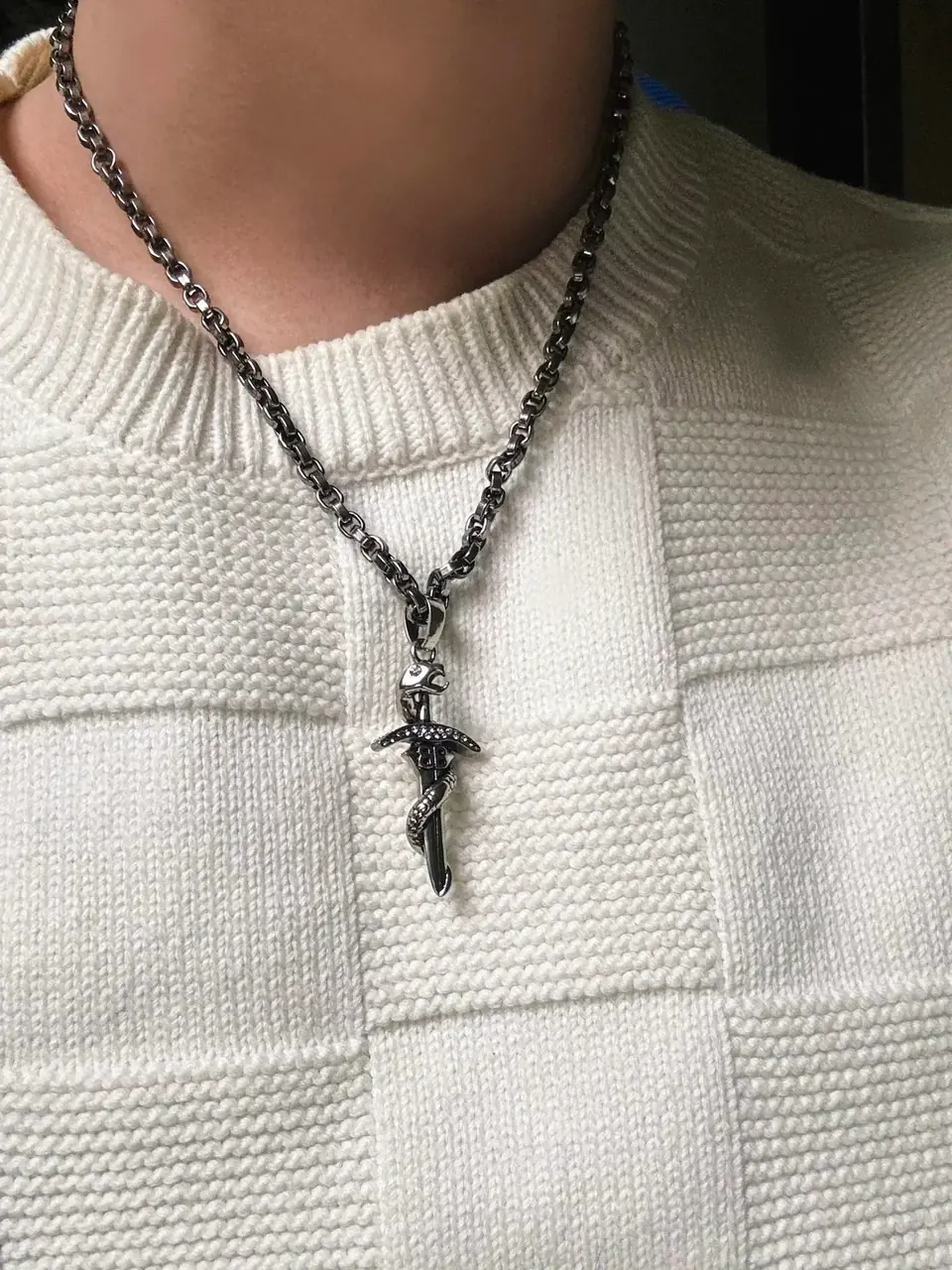 【現貨】巴黎 BLC 25SS 蛇年限定 靈蛇纏繞寶劍項鍊吊墜 做舊銀 黃銅