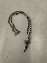 【現貨】巴黎 BLC 25SS 蛇年限定 靈蛇纏繞寶劍項鍊吊墜 做舊銀 黃銅：圖片 4