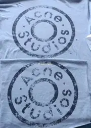 【預售】Acne Studios 24FW 水洗做舊破壞 大logo 純棉短袖T恤 天藍淺藍：圖片 9