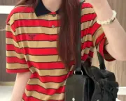 【現貨】【福利回饋】PRA 25SS 條紋 小logo Polo衫短袖T恤 絲光棉：圖片 4