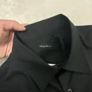 【現貨】【全套包裝】PRA 24FW 簡約素色 三角標logo 長袖襯衫夾克 黑色：圖片 8