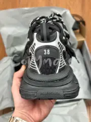 【預售】巴黎 BLC 3XL 時尚復古作舊 增高 老爹鞋 休閒鞋 XXXL 黑銀色：圖片 7