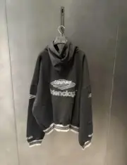 【現貨】巴黎 BLC 25FW Football 3B刺繡 水洗帽T連帽衛衣帽衫 黑色：圖片 7