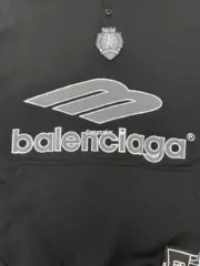 【現貨】巴黎 BLC 25FW Football 3B刺繡 水洗帽T連帽衛衣帽衫 黑色：圖片 10