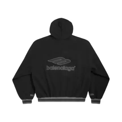 【現貨】巴黎 BLC 25FW Football 3B刺繡 水洗帽T連帽衛衣帽衫 黑色