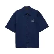 【預售】【過驗】PRA 24FW 殘缺字母logo印花 拉鍊短袖T恤薄夾克 皇家藍：圖片 2