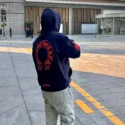 【預售】【福利回饋】Chrome Hearts 24FW 馬蹄十字花梵文字母 連帽衛衣帽衫帽T 克羅心 深藍色：圖片 5