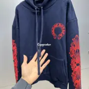 【預售】【福利回饋】Chrome Hearts 24FW 馬蹄十字花梵文字母 連帽衛衣帽衫帽T 克羅心 深藍色：圖片 10