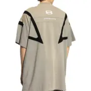 【現貨】【福利回饋免運】巴黎 BLC 24FW 雙環刺繡水洗拼接重磅 短袖T恤 卡其色：圖片 3