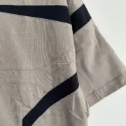 【現貨】【福利回饋免運】巴黎 BLC 24FW 雙環刺繡水洗拼接重磅 短袖T恤 卡其色：圖片 8