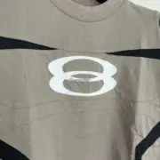 【現貨】【福利回饋免運】巴黎 BLC 24FW 雙環刺繡水洗拼接重磅 短袖T恤 卡其色：圖片 9