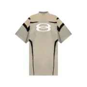 【現貨】【福利回饋免運】巴黎 BLC 24FW 雙環刺繡水洗拼接重磅 短袖T恤 卡其色