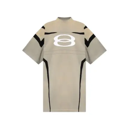 【現貨】【福利回饋免運】巴黎 BLC 24FW 雙環刺繡水洗拼接重磅 短袖T恤 卡其色