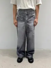 【預售】Acne Studios 25SS 仲夏系列 雙腰雙褲頭 水洗黑灰 直筒牛仔褲長褲工裝褲：圖片 2