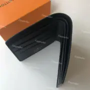 1V 經典老花 滿版Logo 黑色 皮夾短夾錢包：圖片 8