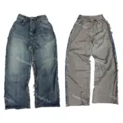 巴黎 BLC 23SS 復古拼接面料 丹寧牛仔褲 直筒褲 長褲：圖片 14