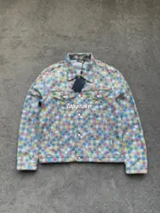 【預售】【2026新年福利】1V SS25 棋盤格經典logo刺繡 珍珠扣 重磅牛仔外套夾克工裝：圖片 3