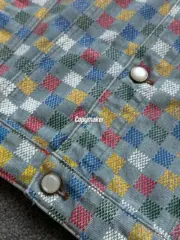 【預售】【2026新年福利】1V SS25 棋盤格經典logo刺繡 珍珠扣 重磅牛仔外套夾克工裝：圖片 8