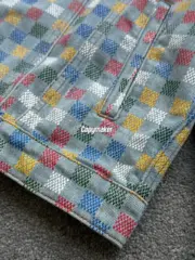 【預售】【2026新年福利】1V SS25 棋盤格經典logo刺繡 珍珠扣 重磅牛仔外套夾克工裝：圖片 9
