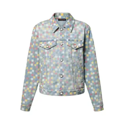 【預售】【2026新年福利】1V SS25 棋盤格經典logo刺繡 珍珠扣 重磅牛仔外套夾克工裝