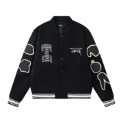 【預售】【福利回饋】CDG x Stussy Varsity Jacket 聯名 徽章刺繡背後印花 羊毛棒球外套夾克：圖片 8