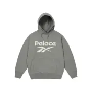 【現貨】PALACE x REBOK 24FW 聯名 正面大logo 連帽衛衣帽T帽衫 灰色：圖片 2