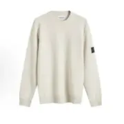 【現貨】STONE ISLAND 25FW 素色簡約 羊毛混紡 毛衣衛衣大學T長袖 石頭島 黑/白：圖片 3