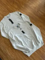 【現貨】STONE ISLAND 25FW 素色簡約 羊毛混紡 毛衣衛衣大學T長袖 石頭島 黑/白：圖片 4