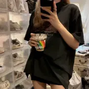 巴黎 BLC 24SS 秀場膠囊限定款 水洗做舊字母 雙面印花 短袖T恤 灰藍