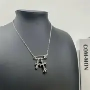 【現貨】Chrome Hearts 藏銀別針滿鑽雙十字架項鍊吊墜飾品 CH克羅心：圖片 2